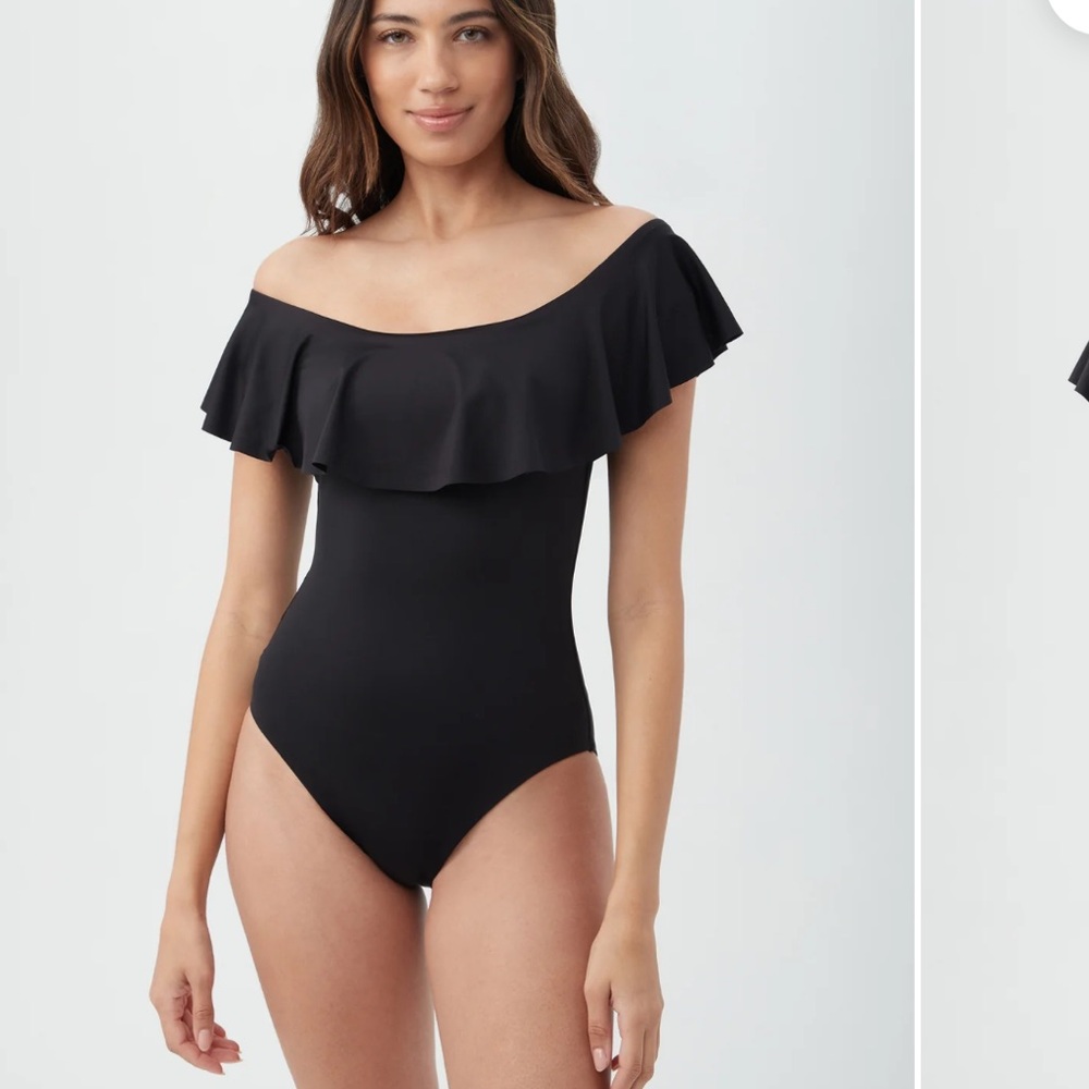 Trina Turk Off-Shoulder Ruffle Swimsuit